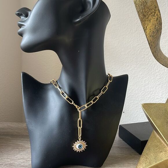 Bohemian evil eye necklace N249 - Picture 5 of 5